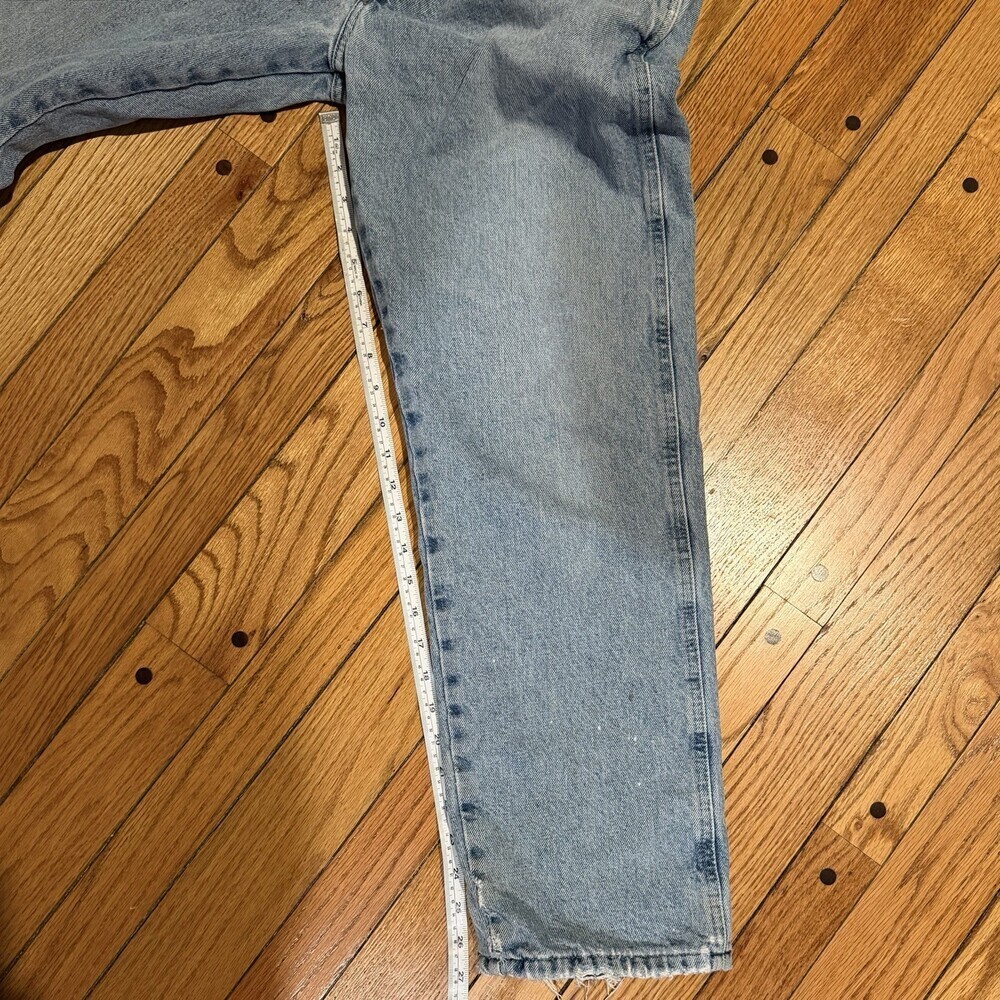 Work Sport Flannel Lined Jeans Mens 32x30 Light Wash Workwear Grunge Denim - Picture 10 of 13